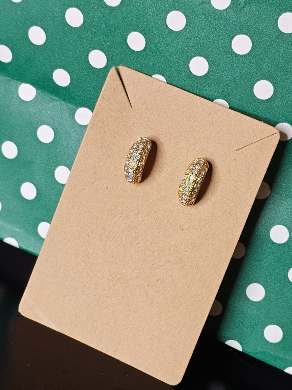 Gold Tone Huggie Hoop Earrings - Picture 2 of 2